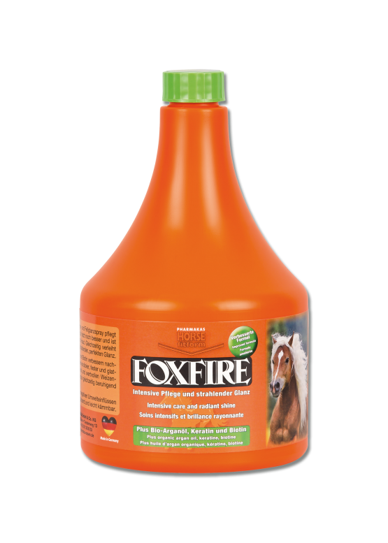 Спрей для догляду за гривою та хвостом "FOXFIRE HAIR SHINE SPRAY" 1л - HORSE fitform