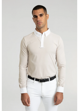 Поло турнірне чоловіче з довгим рукавом (Beige) "Active" від Maximilian 